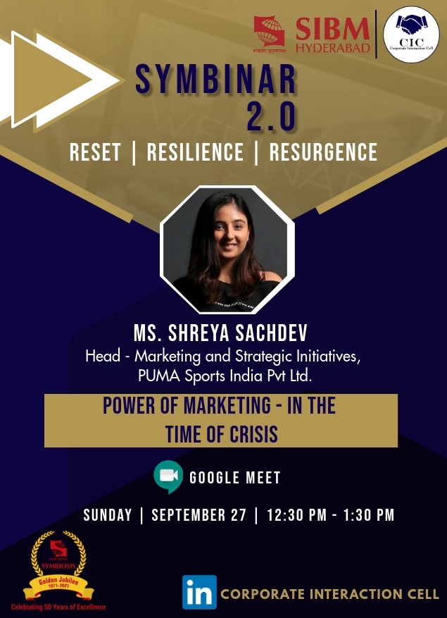 Symbinar 2.0 Series - Ms. Shreya Sachdev